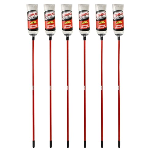 Libman Commercial 977 Cotton Deck Mop, Cotton Blend, 16 oz. mop Head, Red Steel Handle Pack of 6