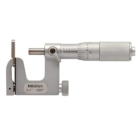Mitutoyo 117-107 Uni-Mike, 0-1" Measuring Range, 0.0001" Graduation, Friction Thimble for Precise and Reliable Outside Diameter Measurement in Mechanical and Engineering Applications | 0.0001" Graduation, Friction Thimble, Outside Diameter Measurement, Mechanical and Engineering Applications