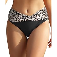SHEKINI Women's Bikini Bottom Twist Front Cheeky Swimsuit Ruched Bathing Suit Bottoms