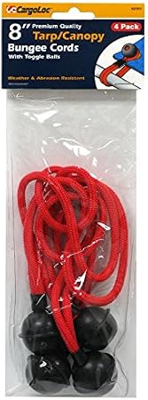 CargoLoc 62391 Tarp Cords, 8-Inch, 4-Piece, Red