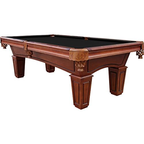 Playcraft St Lawrence 8 Slate Pool Table wLeather Drop Pockets - Billiard Table with Solid Hardwood & 3pc Slate System - Perfect for Game Room, Office or Dens - 25 Cloth Colors