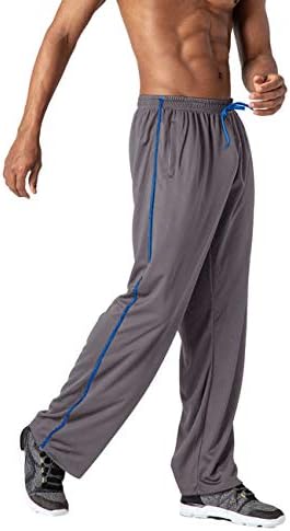 TOTNMC Mens Open Bottom Joggers Moisture-Wicking Sports Pants for Outdoor Track Pants Men Gray