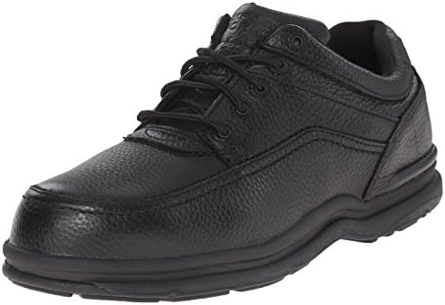 Rockport Mens World Tour Slip Resistant Steel Toe Work Safety Shoes Casual - Black