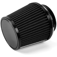 4" Inlet Car Performance Reusable Cold Air Intake Filter Universal 100mm Clamp-on Cone Replacement Dry Air Filter (Black)