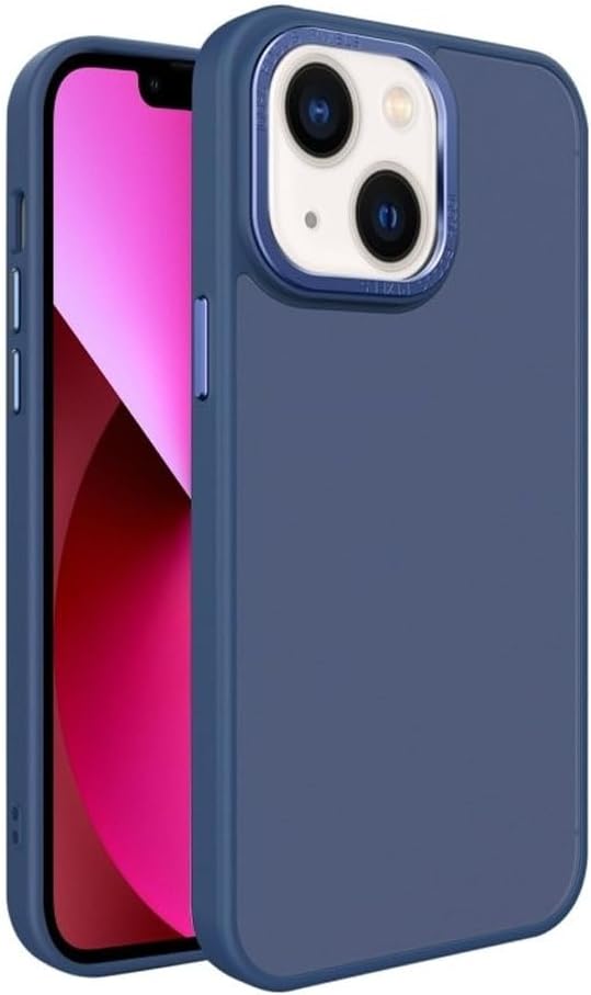 Coverzone İphone 13-14 ile Uyumlu Köşe Korumalı Buzlu Saydam Metal Çerçeveli – Darbeye Dayanıklı, Kamera Korumalı, Mat Arka Yüzey, Ultra İnce Şeffaf Koruma Telefon Kılıfı