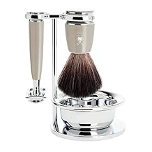 MUHLE Rytmo Melange Grey Black Fibre 4-piece Safety Razor Shaving Set