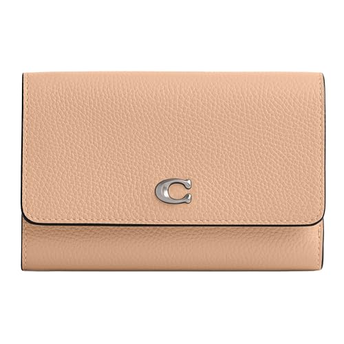 COACH Polished Pebble Leather Essential Medium Flap Wallet