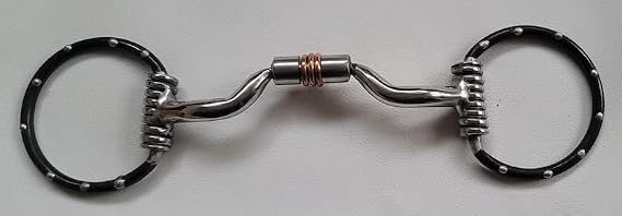 Gallop Western Eggbutt Dotted Cheeks Low Port Comfort Snaffle Bit Copper Rollers
