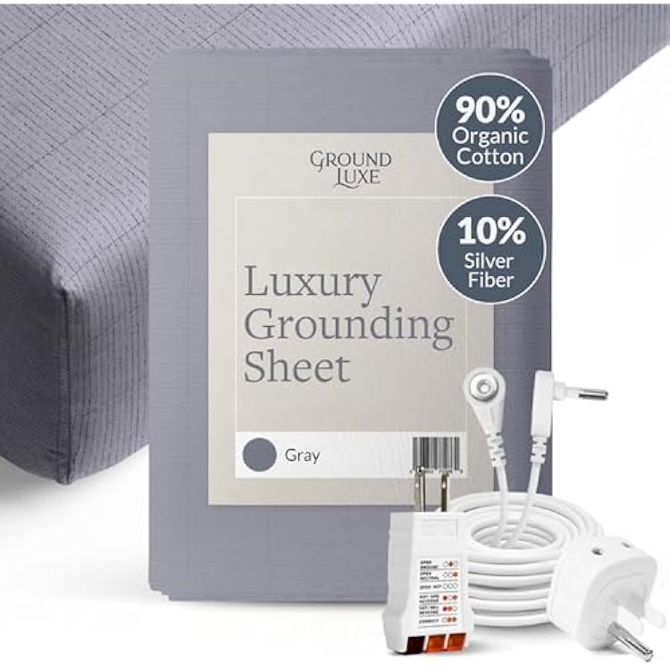 Luxury Fitted Grounding Sheet in Gray for California King Size Bed Organic Conductive Earthing Sheet