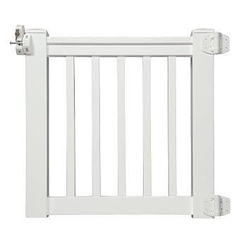 Fypon Premium Gate Kit with Square Spindles | 35" Width x 36" Height x 4" Thick | White Smooth Texture | 4436SQDFGK