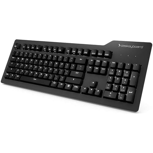 Das Keyboard Prime 13 Backlit Wired Mechanical Keyboard, Cherry MX Brown Mechanical Switches, Clean White LED Backlit Keys, USB Pass-Through, Aluminum Top Panel 104 Keys, Black