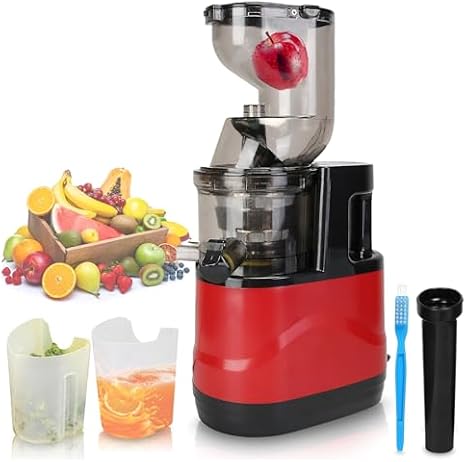 Slow Speed Masticating Juicer, 300W Fully Automatic for Fruits and Vegetables, Cold Press Technology with 2 Cups, Ideal for Home, Bar, Kitchen Use