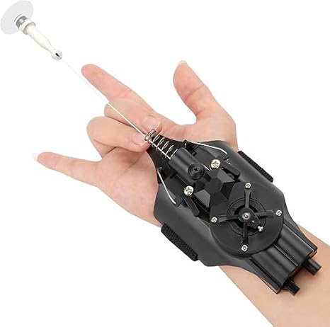 Electric Web String Launcher Toy, Wrist Mounted Retractable Web Shooter Prop with Electric Rewind Function, Cosplay Role Play Gadget for Costume Parties, Halloween, and Pretend Play