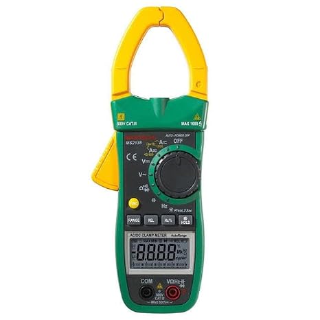 MS2138 Digital AC DC Clamp Meter 4000 Counts Electrical Current Voltage Tester with Continuity Buzzer, Auto Ranging, Backlight