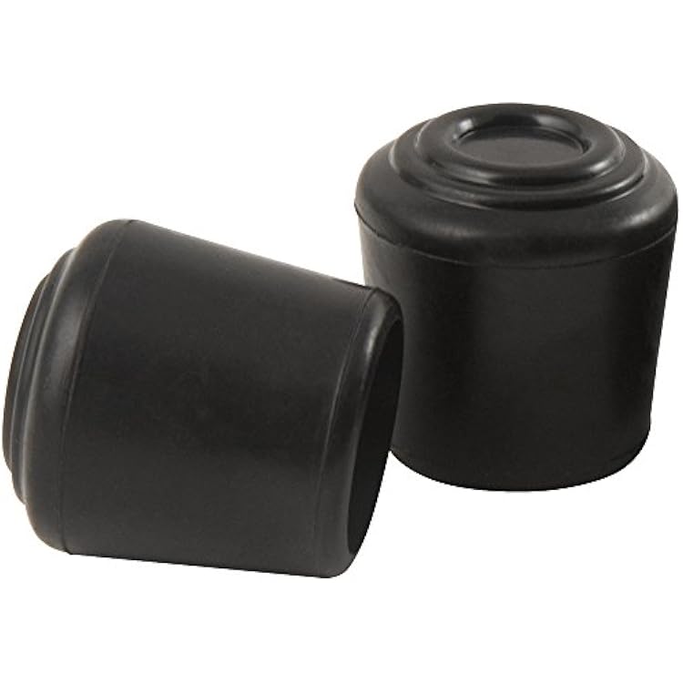Softtouch 1-14 Inch Rubber Folding Metal Chair Leg Cap Replacement Black, 2 Pieces