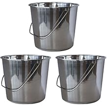 SSB237SET Stainless Steel Bucket Set44; Medium - 3 Piece