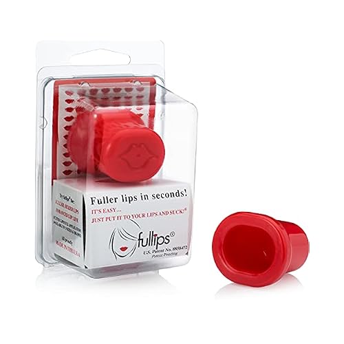 Lip Plumper Tool - Small Oval with Bonus Medium Oval Enlarger - Self Suction Plumping Device For Fuller Lips - Plump in Seconds - Natural Instant Lip Enhancement Kit - Red Plastic Plumpers