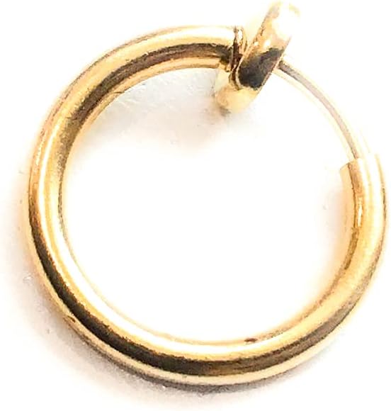 Gold Fake Belly Ring Clip On Belly Button Hoop Non Piercing