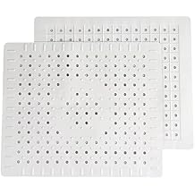Sink Mat, 2 Pack Sink Protectors for Bottom of Kitchen Sink, Dishes and Glassware, Fast Draining, White
