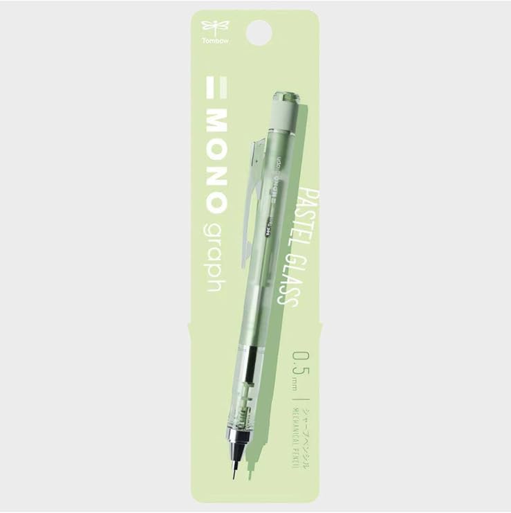 Tombow Mechanicai Pencil Mono Graph| Yenilikçi Sarsıntı Mekanizması MONO Silgi Özellikleri | LIMITED EDITION Pastel Cam Renk| 0,5 mm| Yeşil