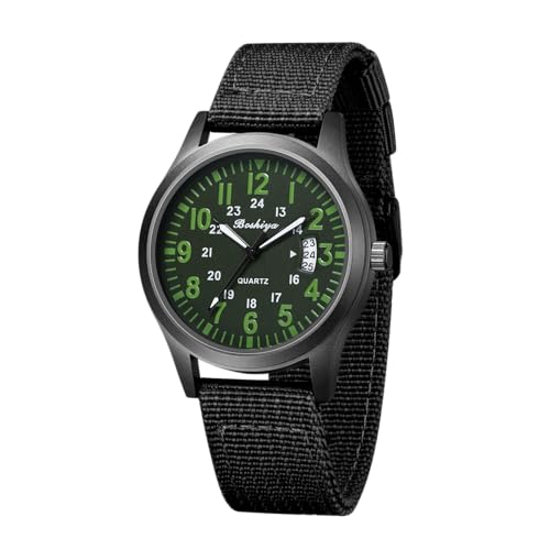 BOSHIYA Military Watches for Men Sports Waterproof Mens Watches for Army Tactical Field, Luminous Analog Quartz Military Watches 1224Hr Display