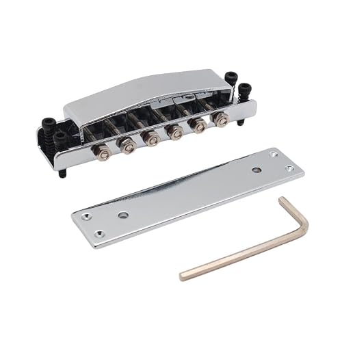 Chrome Style Guitar Bridge Cover and Base Plate Electric Guitar Bridge for Rickenbacker Style Guitar Bridge Cover and Base Plate RK-100 Chrome Guitar Accessoires Right Hand