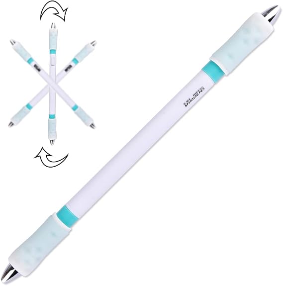 WANLIAN Pen Spinning Pens,Spinning Pen,Spinner Pen,Pen Spinning Mod,Fidget Spinners Pen,Rotating Ballpoint Pen That Can Write(Blue Ink),Pen Mods Spinning,Fidget Pen 1 piece (White and Green)
