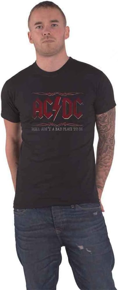 AC/DC T Shirt Hell Aint A Bad Place to Be Band Logo Official Unisex Black