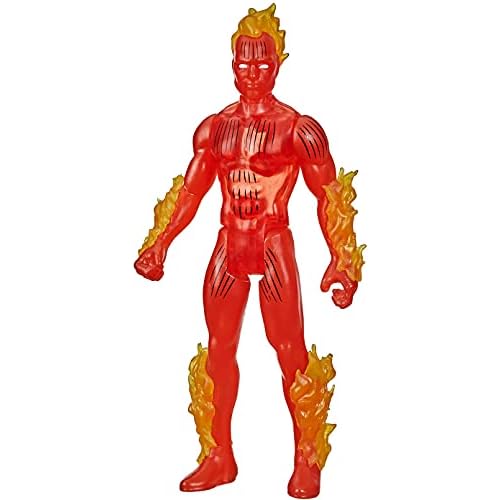 Hasbro Marvel Legends Series 3.75-inch Retro 375 Collection Human Torch Action Figure Toy, Red