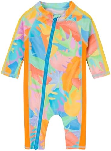 SwimZip Girls Long-Sleeve UPF 50 Swimsuit for Baby, Toddler, Little Girls