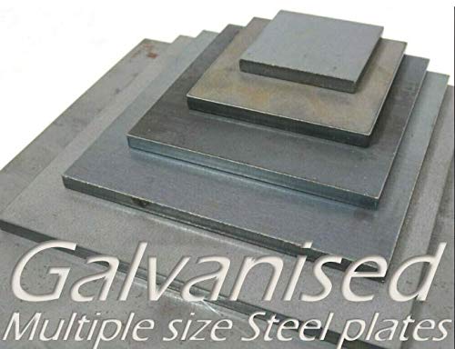 GALVANISED MILD STEEL SHEET - MULTIPLE SIZES & PACK QTY'S 0.9MM1.2MM1.5MM2MM2.5MM3MM4MM5MM METAL SHEETINGPLATES SQUARERECTANGLE PLATESPANELSSHEETINGBASE PLATESBRACKETS