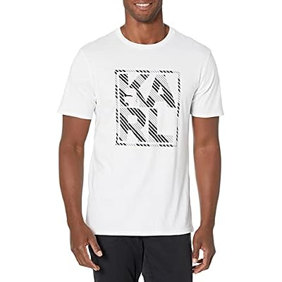 Karl Lagerfeld Paris Mens Stack Striped Logo Crewneck Short Sleeve Solid T-Shirt