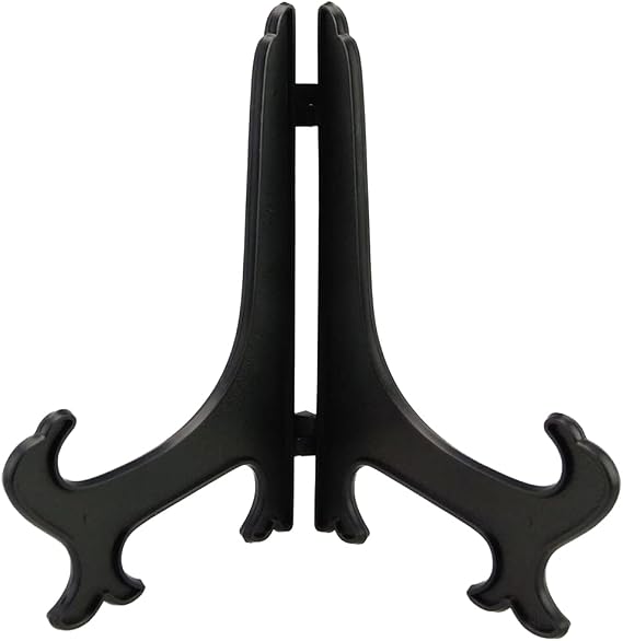 2/2.5/3/4/5 Inch Black Plastic Easel Plate Bowl Storage Display Stand Picture Frame Photo Pedestal Collectibles Holder Plate Bowl Storage Rack
