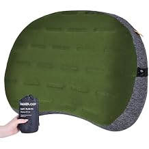 TREKOLOGY Inflatable Camping Pillow - Ultralight Backpacking, Hiking, Outdoor, Travel, Picnic, and Sleeping Pillow - Compact, Portable, Comfortable Camp Pillow for All Adventures ALUFT Plus SE