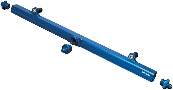 TOMEI Fuel Rail Compatible with Nissan RB26DETT (Skyline GT-R R32/R33/R34) for JECS Injectors - High-Flow Aluminum Rail with Blue Alumite Finish