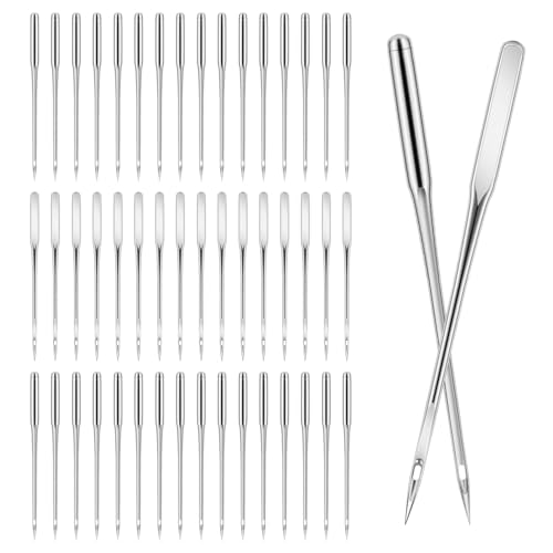 50 Pcs Universal Sewing Machine Needles for Leather&Jeans, Heavy Duty HAX1 11018