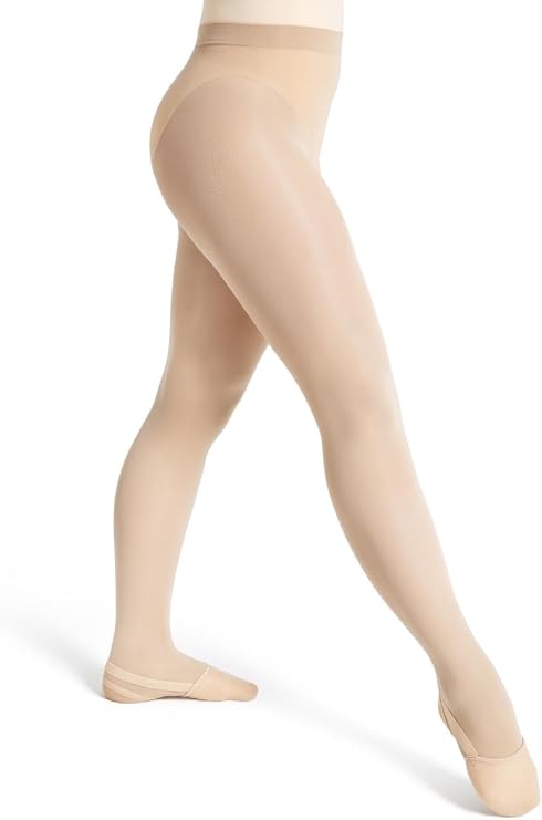 Capezio Ultra Soft Self Knit Waistband Transition Tight, Nude, Large/X-Large