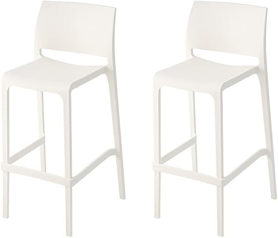Lagoon Sensilla Stack-Able Bar Stool - 2 Pcs/Set (White)
