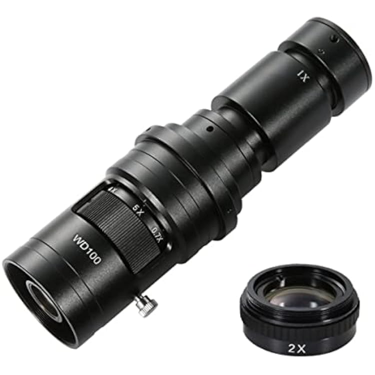 Microscope Kit 200X 500X 1000X 0.7X-5X Adjustable Magnification C Mount Zoom Lens for Video Microscope Camera Microscope Lens Adapters Color : 500X and 2X