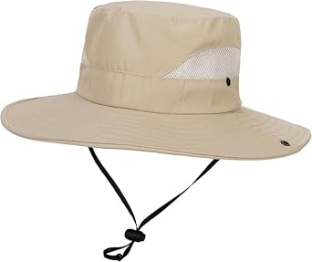 Kids-Summer-Sun-Hat - Wide-Brim UV-Protection Quick-Dry Beach-Bucket-Hat for Fishing Camping Travel (5-10 Years)