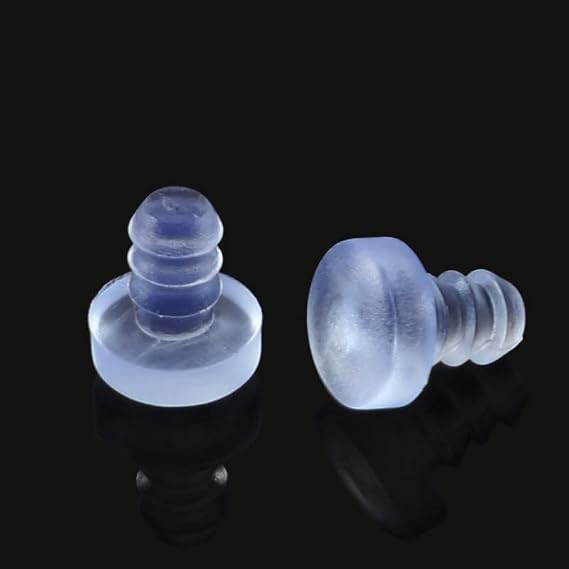 100 Pcs Glass Table Top Bumpers Soft Stem Bumper Anti Collision Embedded Rubber Bumpers Cabinet Door Bumpers for Patio Table Glass Table Top, Fits 3/16 Inch Holes