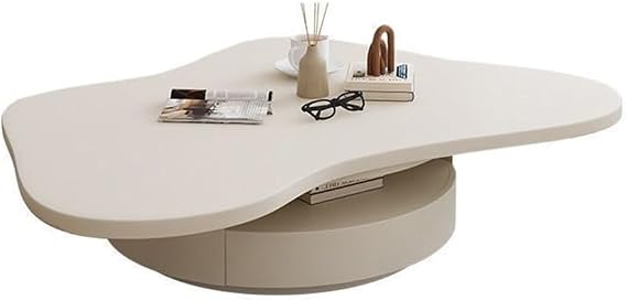 Tea Table Cloud-Shaped Coffee Table for Small Living Rooms Irregular Design with Drawers, Modern Home Furniture Floor Table