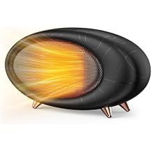 Desk Heater 600W Small Space Heater with Overheating & Tip-Over Protection,PTC Ceramic Fast Heating For Indoor Use (Black)