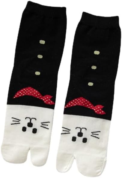 Tooe Gyaru Kawaii Cat Patterns Tabi Socks Downtown Girls Harajuku Aesthetic Flip Flop Socks Cottagecore V-Toe Sandal Socks