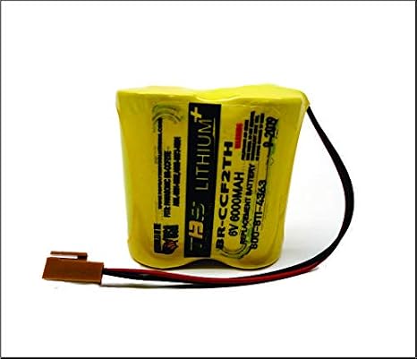 1pc BR-CCF2TH 6V Replacement Battery for Fanuc oi Mate Model-D, Controls, PLC Computer Ge Fanuc A06 Series A98l-0001-0902, BR-CCF2TE CNC (Cutler Hammer), Brown Connector