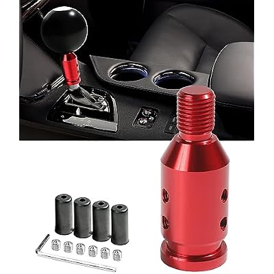 YAKEFLY Universal Gear Shift Knob Adapter,Aluminum Alloy Automatic Shifter Adapter Car Adapter,Shifter Boot Retainer Stick Connector for Non-Threaded Manual M12x1.25 Red, 299PDTPJ001