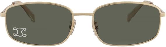 Celine RHINESTONE TRIOMPHE Green Rectangular Ladies Sunglasses CL40285U 30N 60
