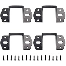 4Pcs Metal Bed Hinge Bed Support Bracket Bed Corner Furniture Fixed Bed Hardware Accessories 1.57" (40mm) Square Bracket, Black