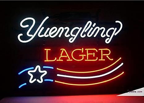 Real Led Neon Light Sign Yuengling Lager Handmade Led Tube For Man Cave Wall Decor PVC 14"x17"