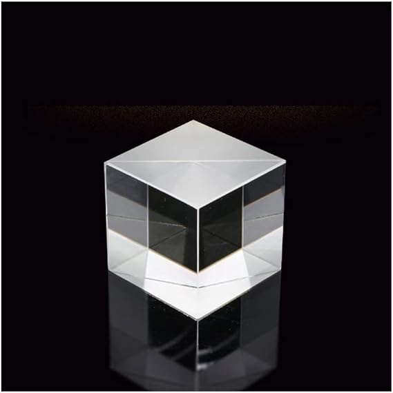 Lab Microscope Accessories 13x13x13mm Optical Glass Cube Dichroic Dispersion Beam Splitter Prism Splitting Ratio 50:50 for Spectrometer Experiment Prisma